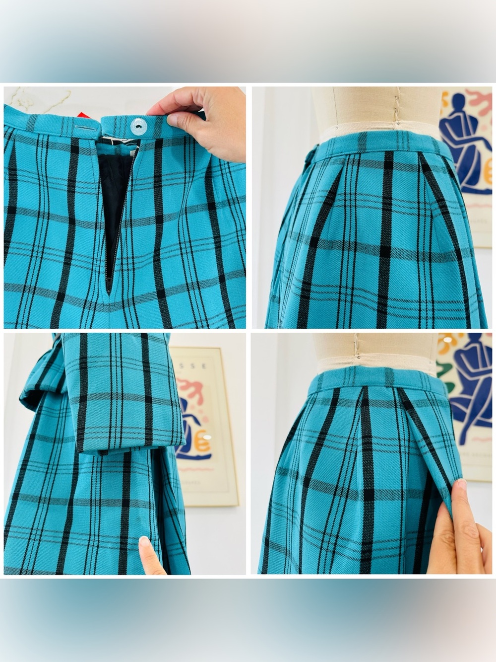 Vintage 60’s/70’s “Mad Men” Plaid Skirt & Jacket Suit - Picture 15 of 16